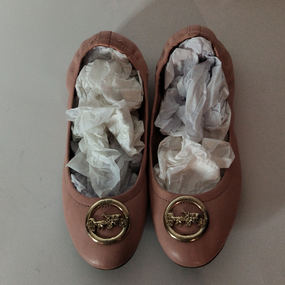 Coach Bailey Smooth Leather Size 7B Pink Ballet Shoes FG2944